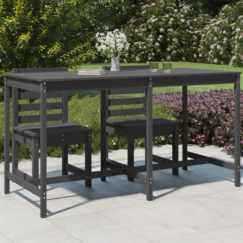 Tavolo da Giardino | Tavolino da esterno Grigio 203,5x90x110cm Legno Massello di Pino