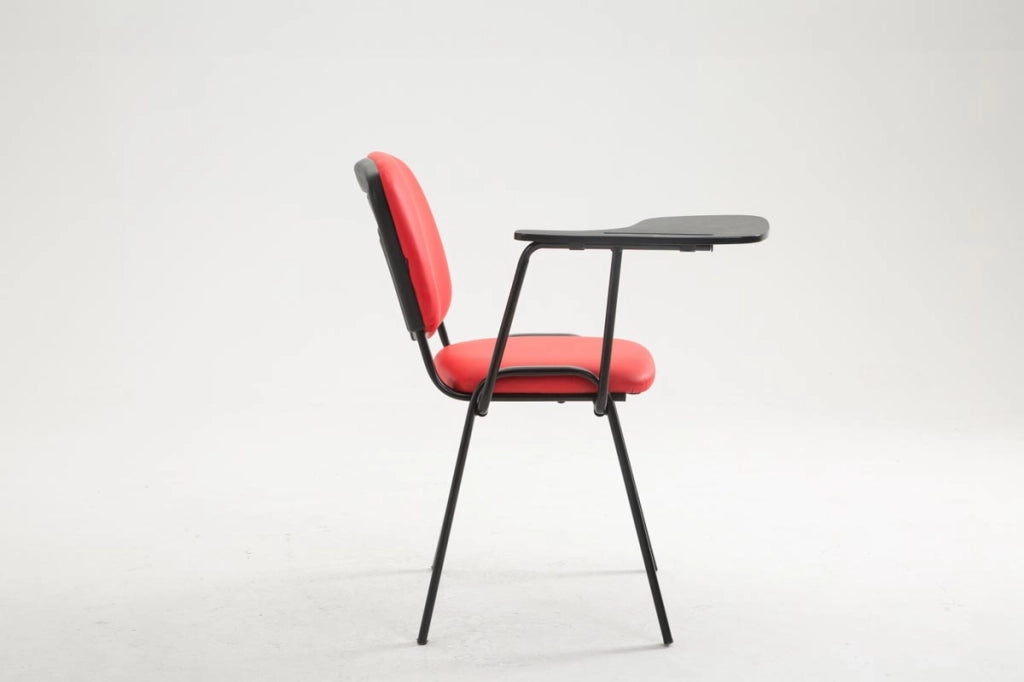 Sedia Ken in similpelle con tavolino ribaltabile rosso