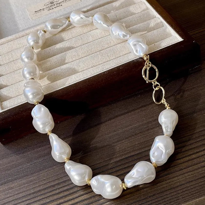 Collana di perle barocche fatta a mano, regalo di Natale o di compleanno.