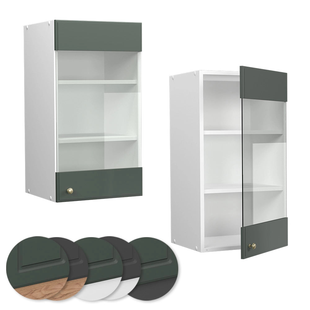 Vicco Mobile da cucina in vetro Verde-oro Country House 40 cm