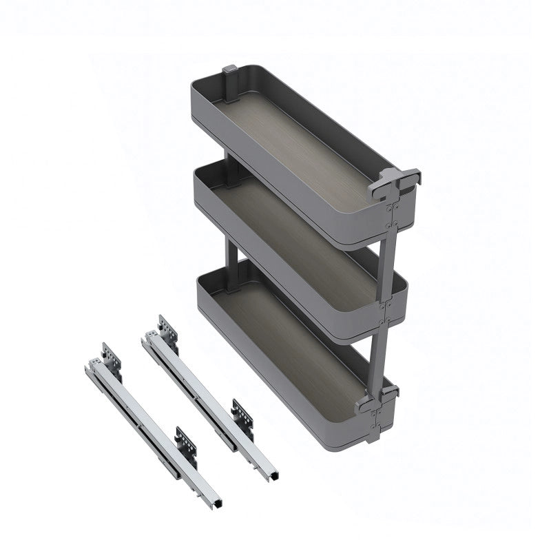 Carrello estraibile con cestelli e carrello del pane Titane con fissaggio inferiore con chiusura soft, modulo 300mm