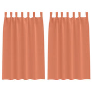 Tende Oscuranti | Tende Blackout con Anelli 2 pz Terracotta 175 x 140 cm