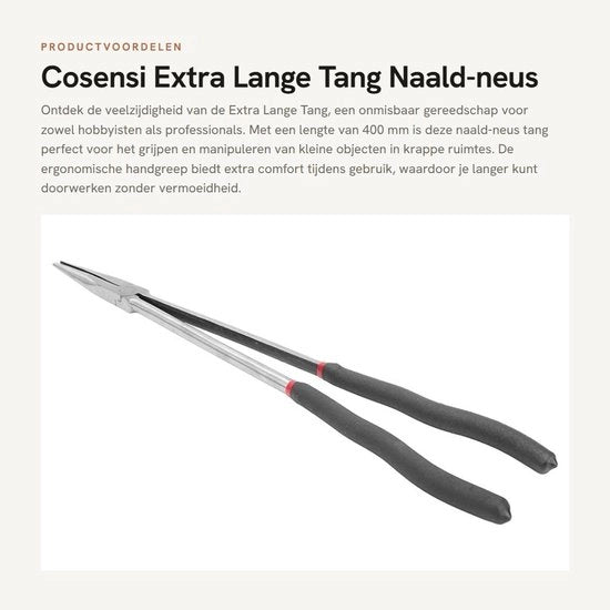 Tang extra lunga - 400mm - Manico ergonomico - Strumento per lavori di precisione - Adatto per hobbyisti e professionisti