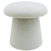 Marvin Pouf in Tessuto Teddy Morbido MUSHY Poggiapiedi Sgabello Imbottito di Design Moderno a Fungo per Camera da Bianco