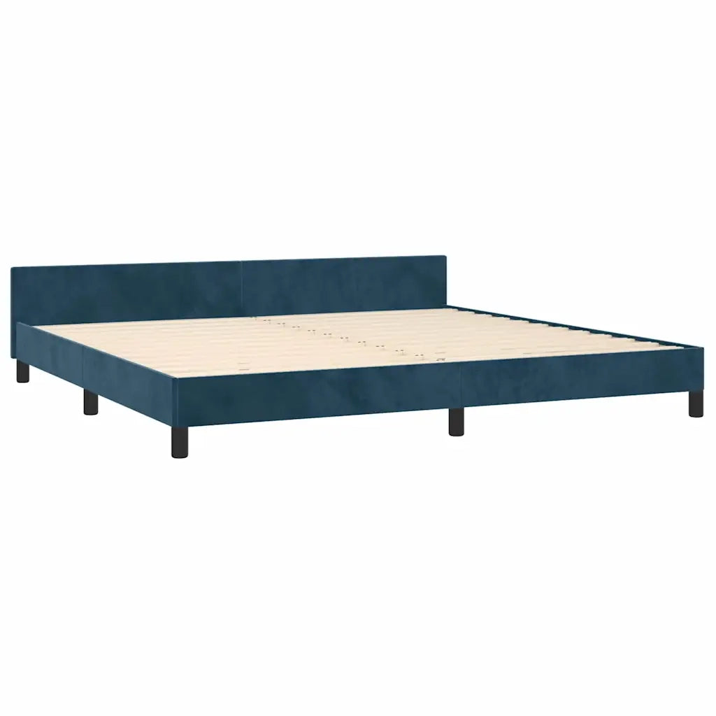 Letto matrimoniale | Letto per adulti | Giroletto senza Materasso Blu Scuro 200x200 cm in Velluto