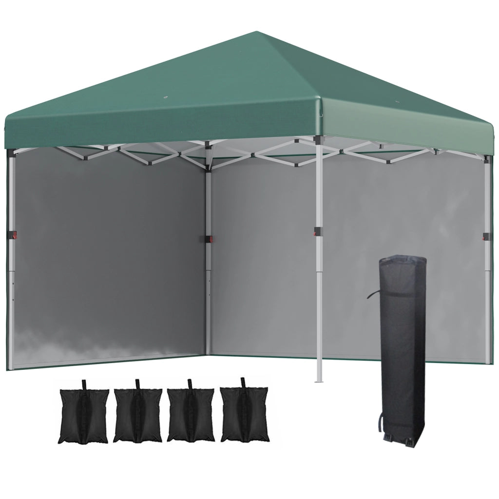 Gazebo pieghevole con 2 pareti ¨C zephmum ¨C verde 3x3m acciaio inox