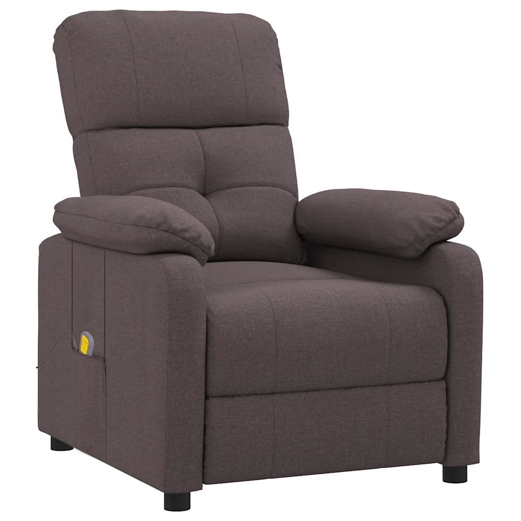 Poltrona Massaggiante Marrone Scuro in Tessuto 289677