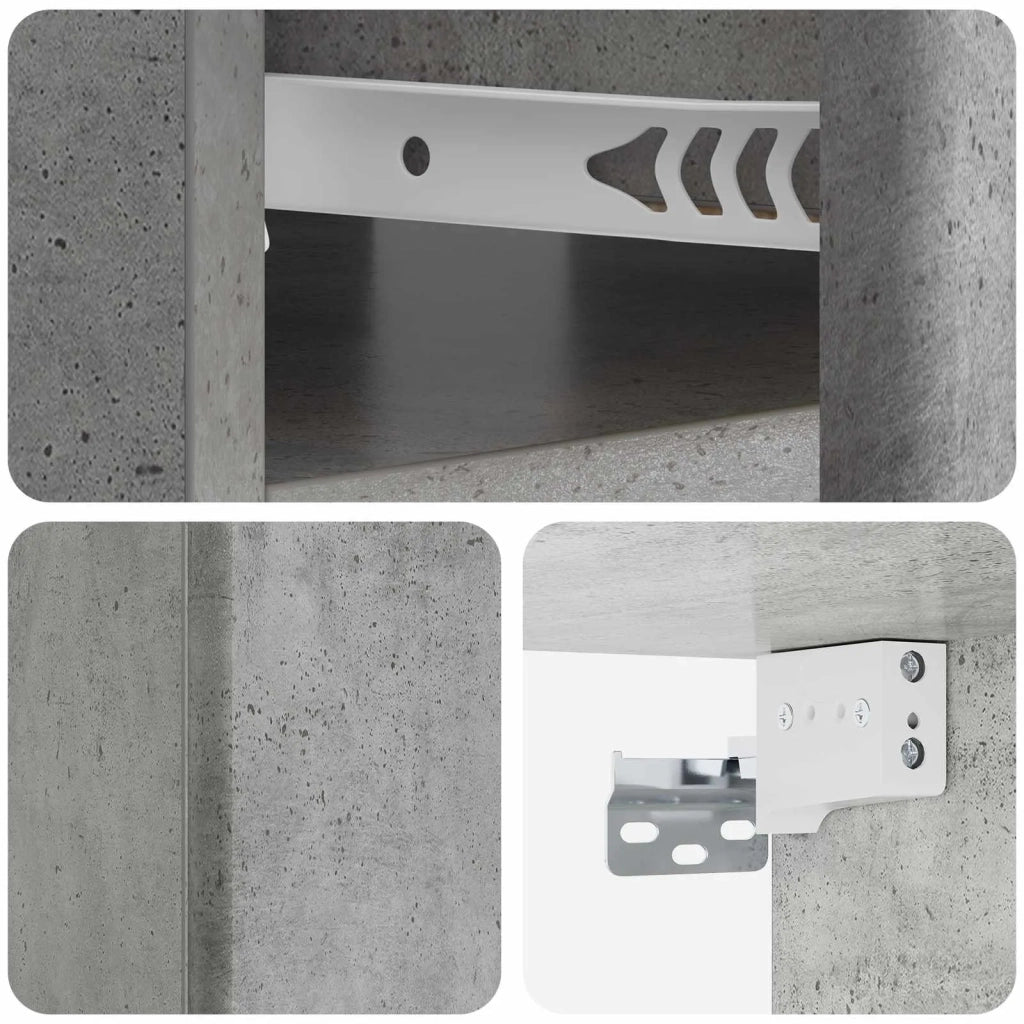 Mobiletto da notte a muro Grigio Cemento 49 x 34,5 x 20 cm 899131