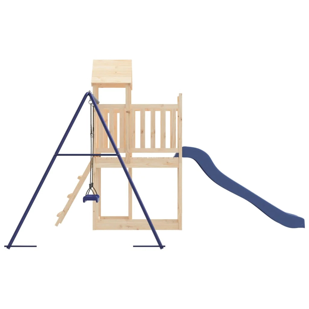 Altalene per parco giochi all'aperto scivolo altalene robuste giochi da giardino 286 x 378 x 214 cm legno di pino massiccio 02_0004973