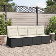 Divano da giardino con cuscino-Sofa da Giardino-Divano da esterno Nero e Bianco Crema polyrattan 440064