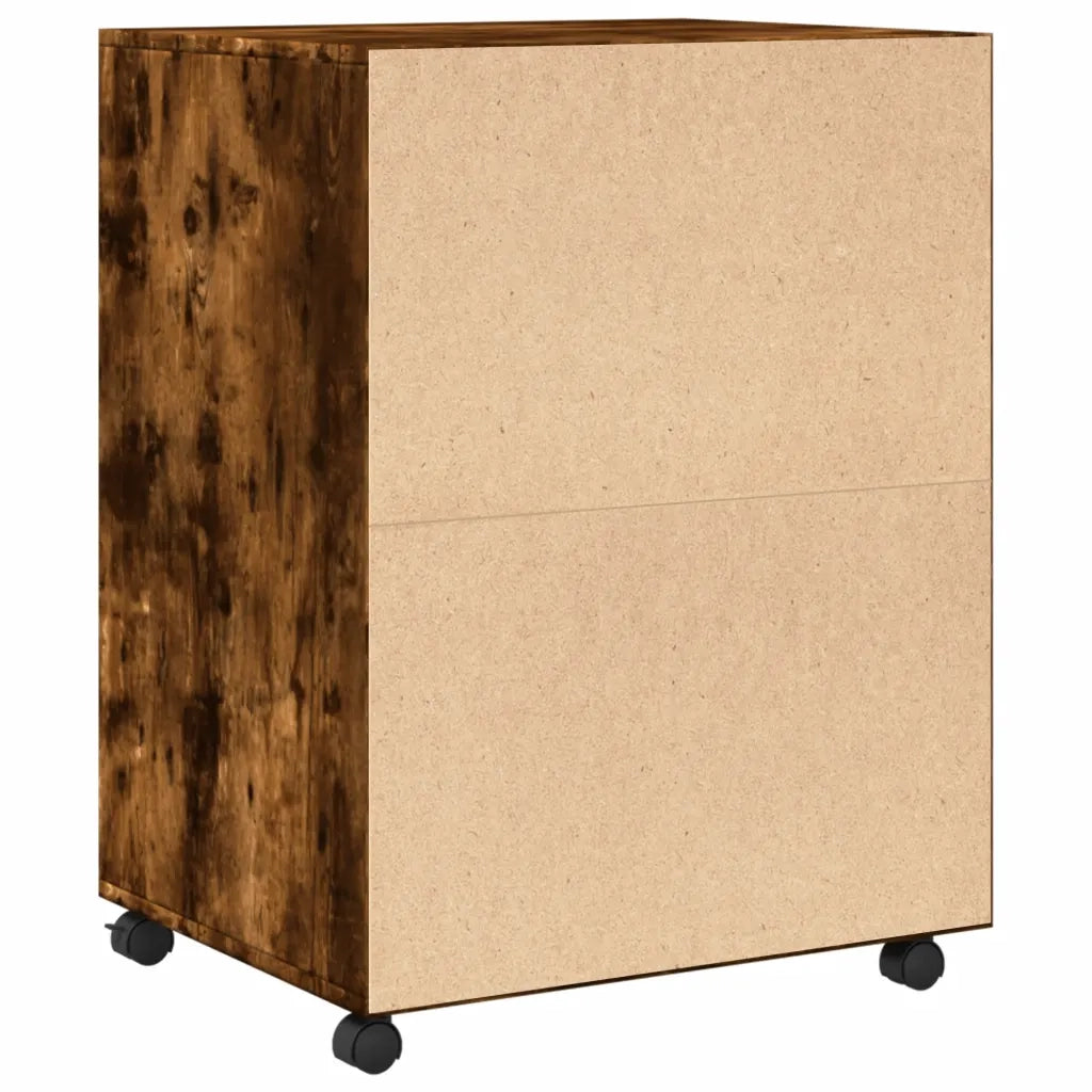 Armadietto con Ruote Rovere Fumo 60x48x81 cm in Truciolato