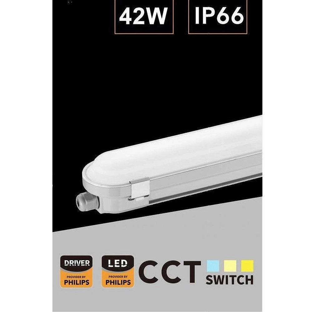 Trade Shop - Tubo Led Plafoniera Lineare 150 Cm 42watt Ip66 Cct 4000k-5000k-6500k Yl18-150-3c -