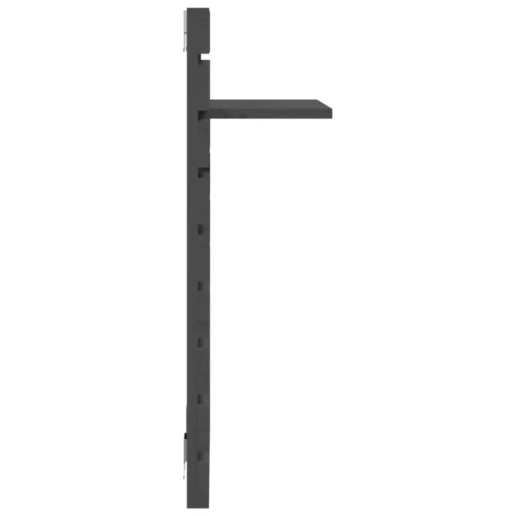 Mensole da Letto a Parete 2 pz Grigio Legno Massello di Pino cod mxl 32926