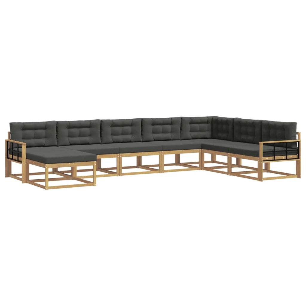 Set di divani da esterno 8 pz Bianco e Antracite 3386876