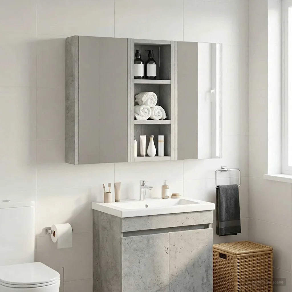 Armadio da bagno a muro Grigio Cemento 20 x 10 x 50 cm 889282