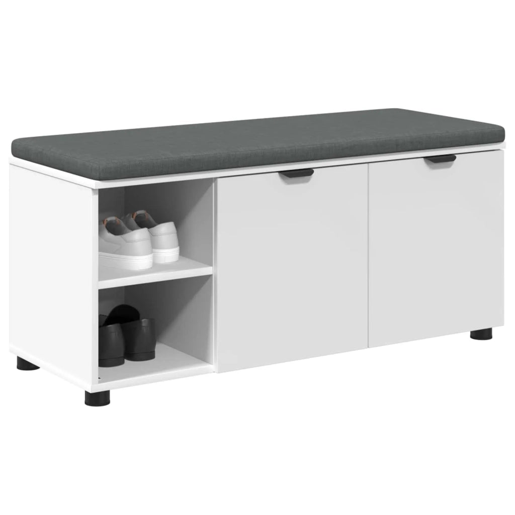 Panca per ingresso con cuscino Bianco 100 x 38 x 46 cm
