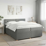 Letto box spring con materasso Grigio Scuro 200 x 200 cm 3451546
