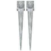 Picchetti di Terra 2 pz Argento 14x14x91 cm in Acciaio Zincato