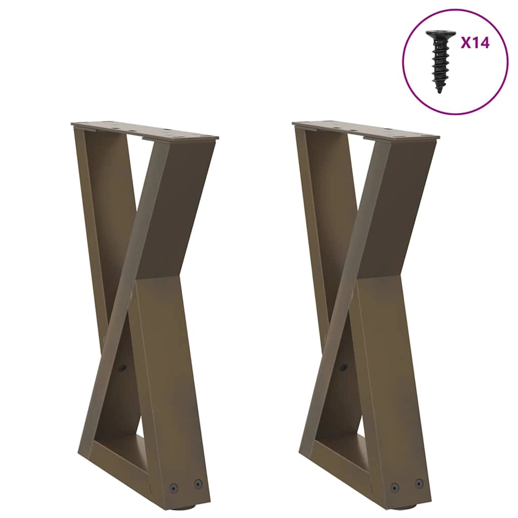 Set di 2 gambe regolabili per tavolino da caffè 28 x 42-43,3 cm stile moderno acciaio naturale 02_0056985