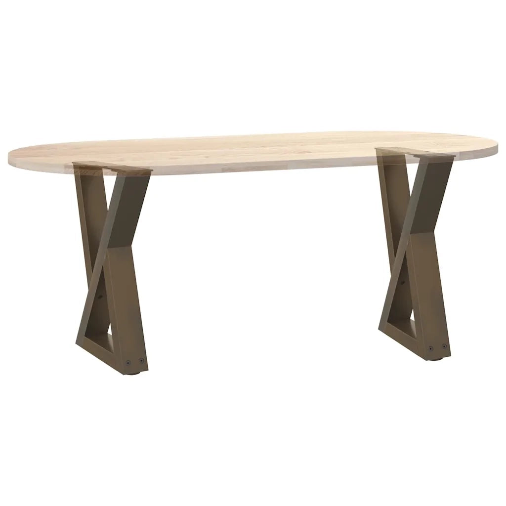 Gambe per Tavolino da Caffè 2 pz Acciaio Naturale 28x(42-43,3) cm Acciaio 4012699