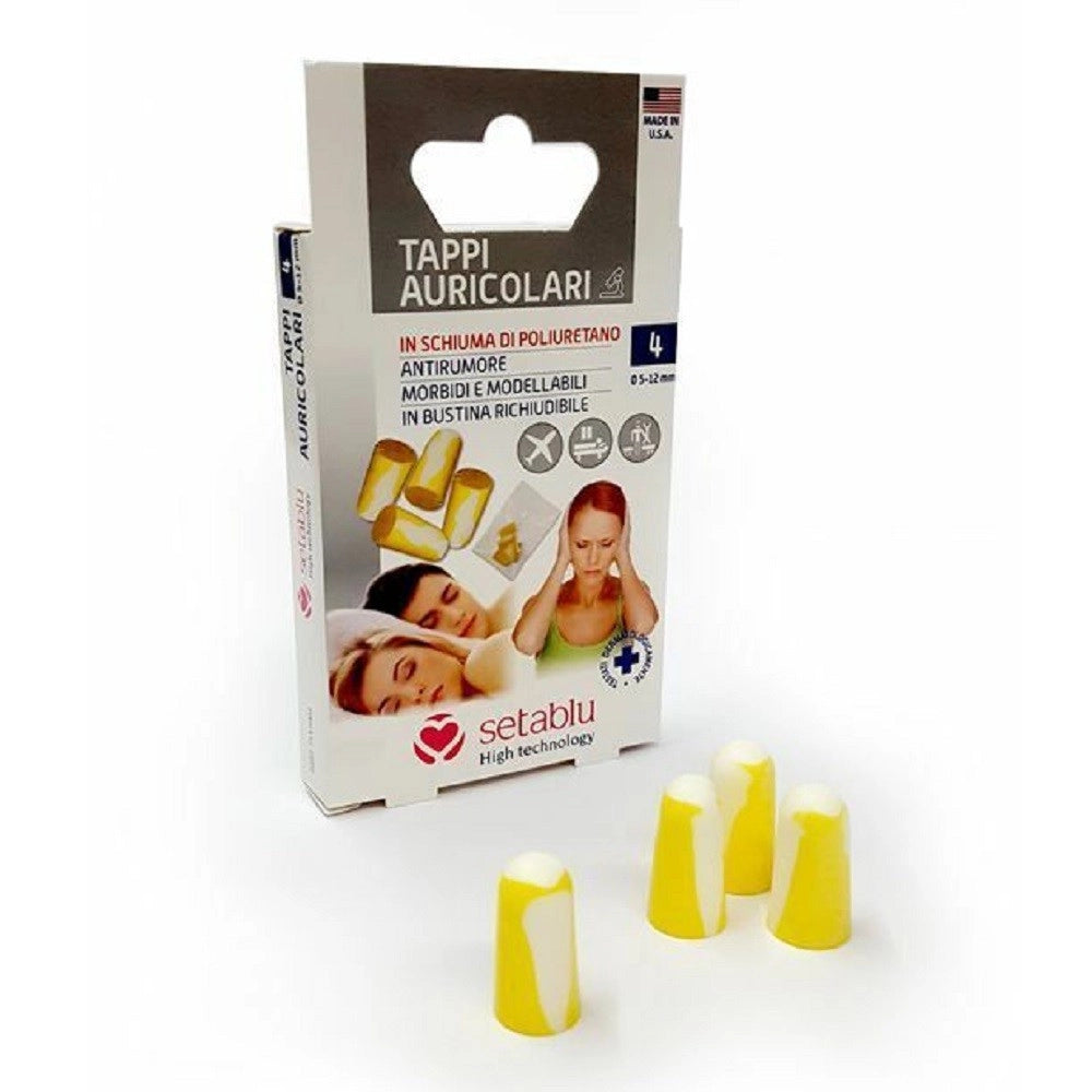 Trade Shop - Confezione 4 Pz Tappi Auricolari In Schiuma Poliuretano Orecchie Sonno Dormire -