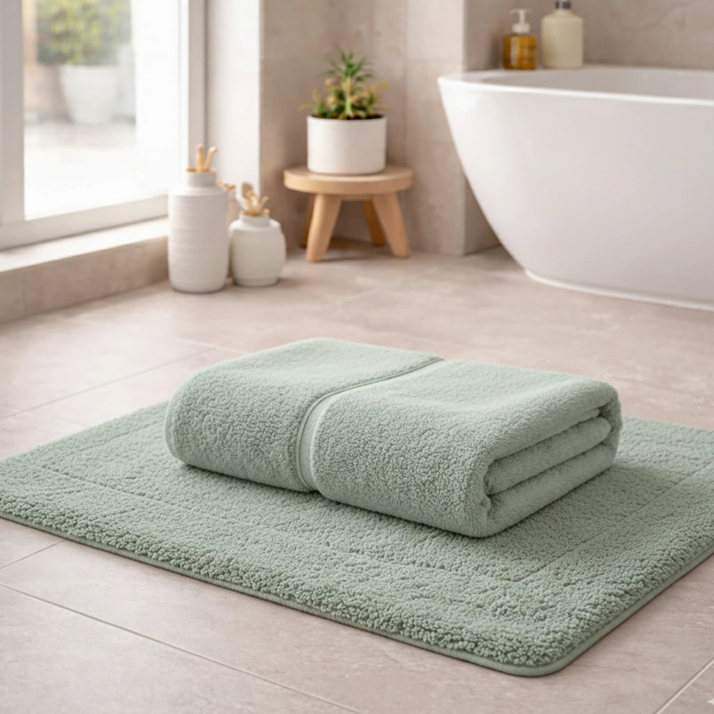 Sanamasa, Telo Bagno Sfumatura Colore Struttura Menta, Verde Menta