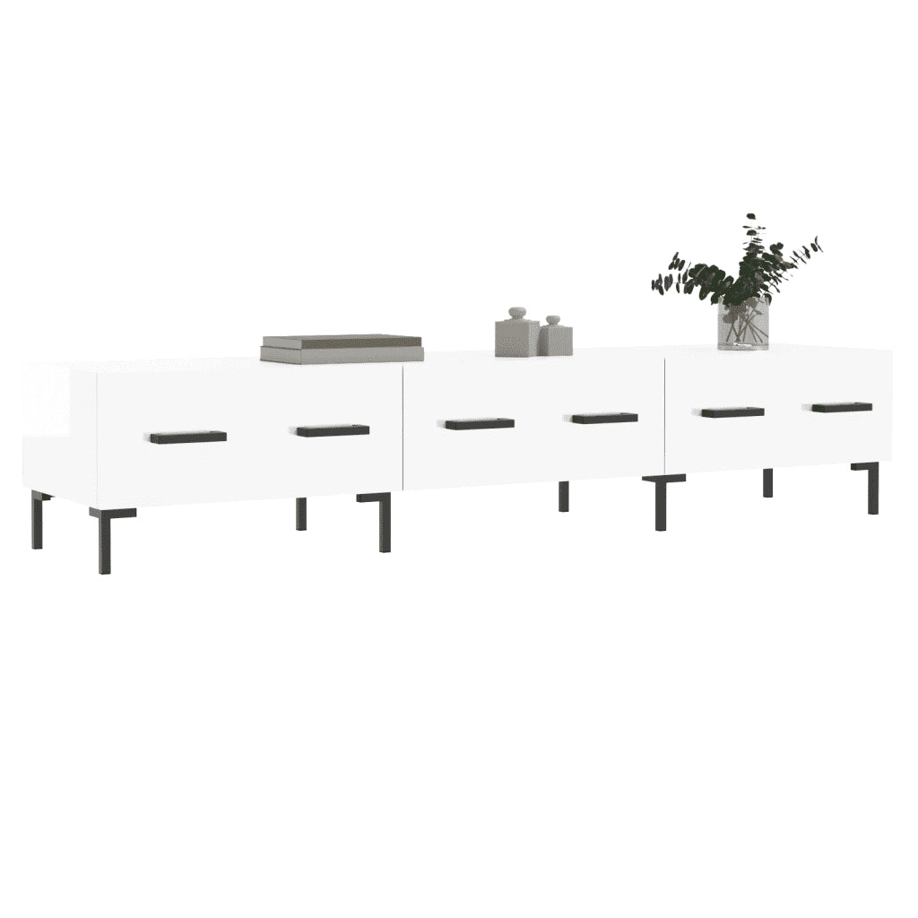 Mobile Porta TV-Mobile per TV-Credenza TV Bianco Lucido 150x36x30 cm in Legno Multistrato 475277