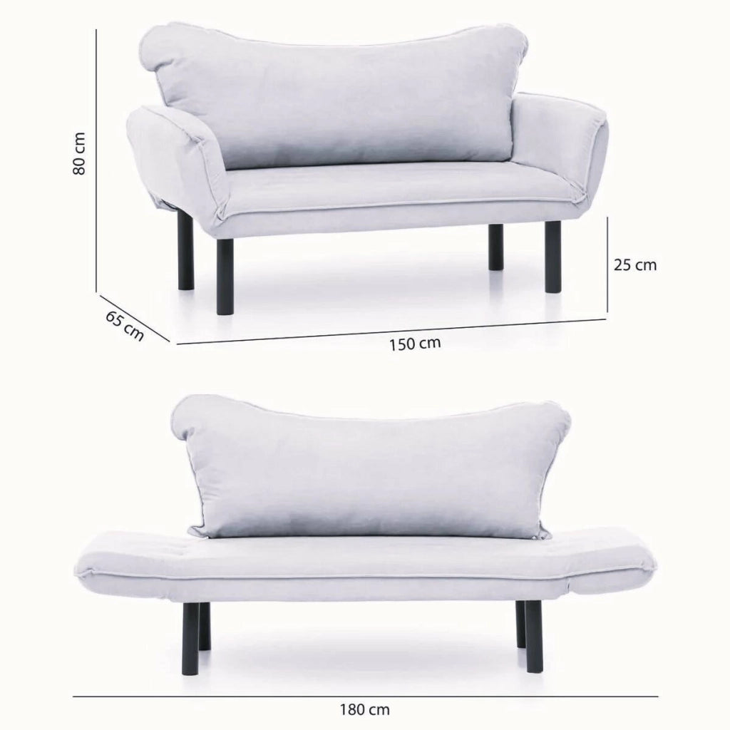 Hone, Divano Letto 2 Posti Contenitore, 150x65 cm Multicolore