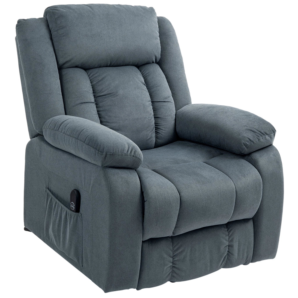 Poltrona reclinabile elettrica con telecomando e tasche laterali ¨C Minimal ¨C Grigio