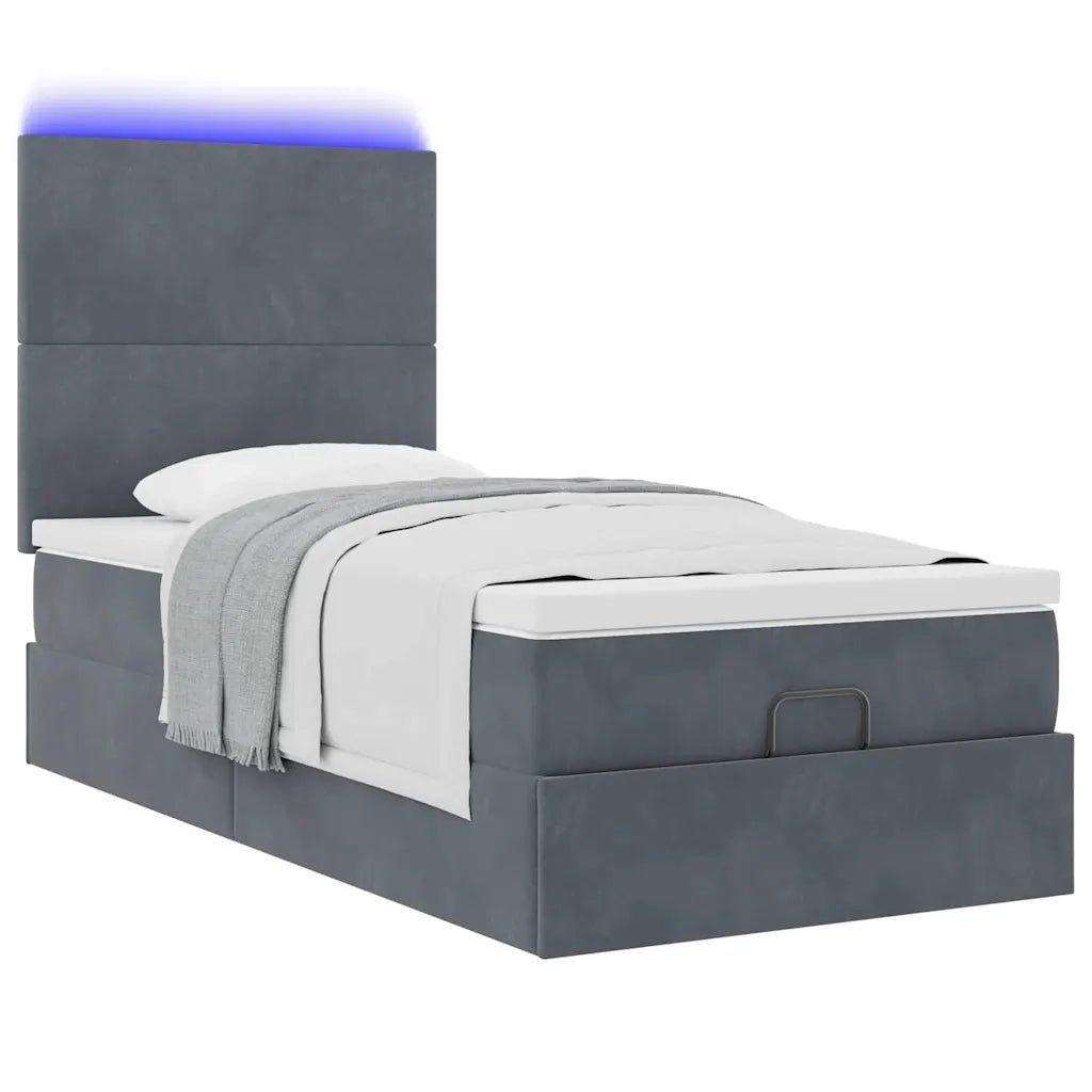 vidaXL Struttura Letto Pouf con Materassi 100x200 cm Velluto