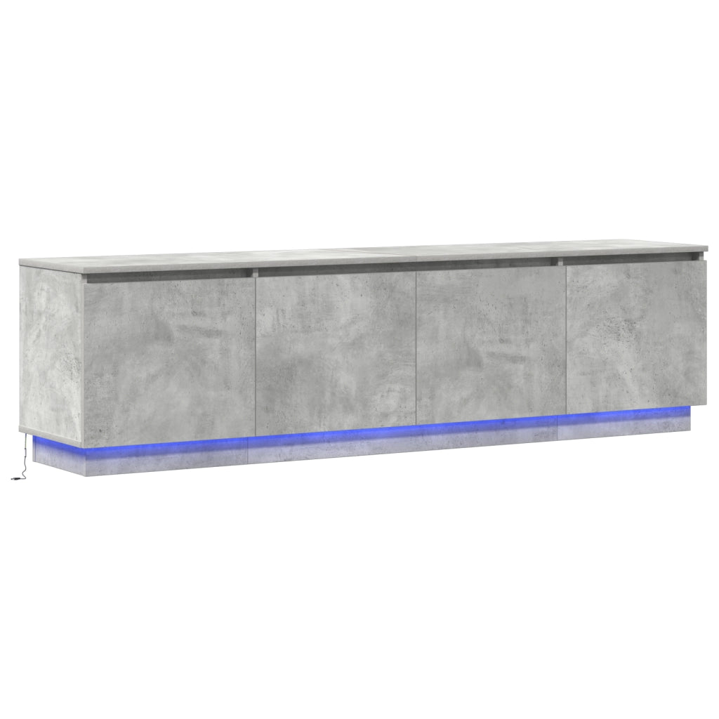 Mobile TV con LED Grigio Cemento 180x38x49 cm Legno Ingegnerizzato