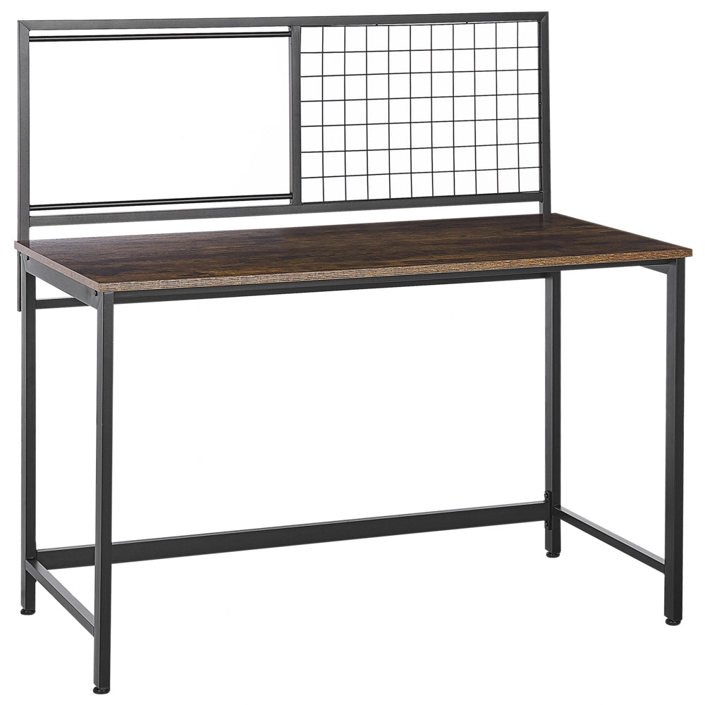 Scrivania nera con pannelli di particelle di legno scuro in metallo 60 x 118 cm Lavagna per appunti per l'home office