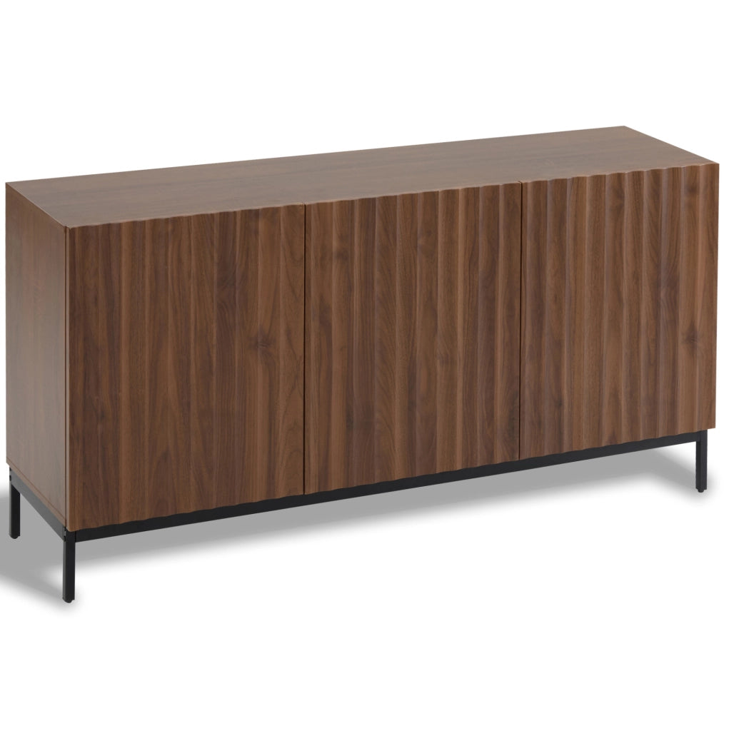 Madia moderna con design ondulato 150x40x80 cm; MDF e PB; colore naturale