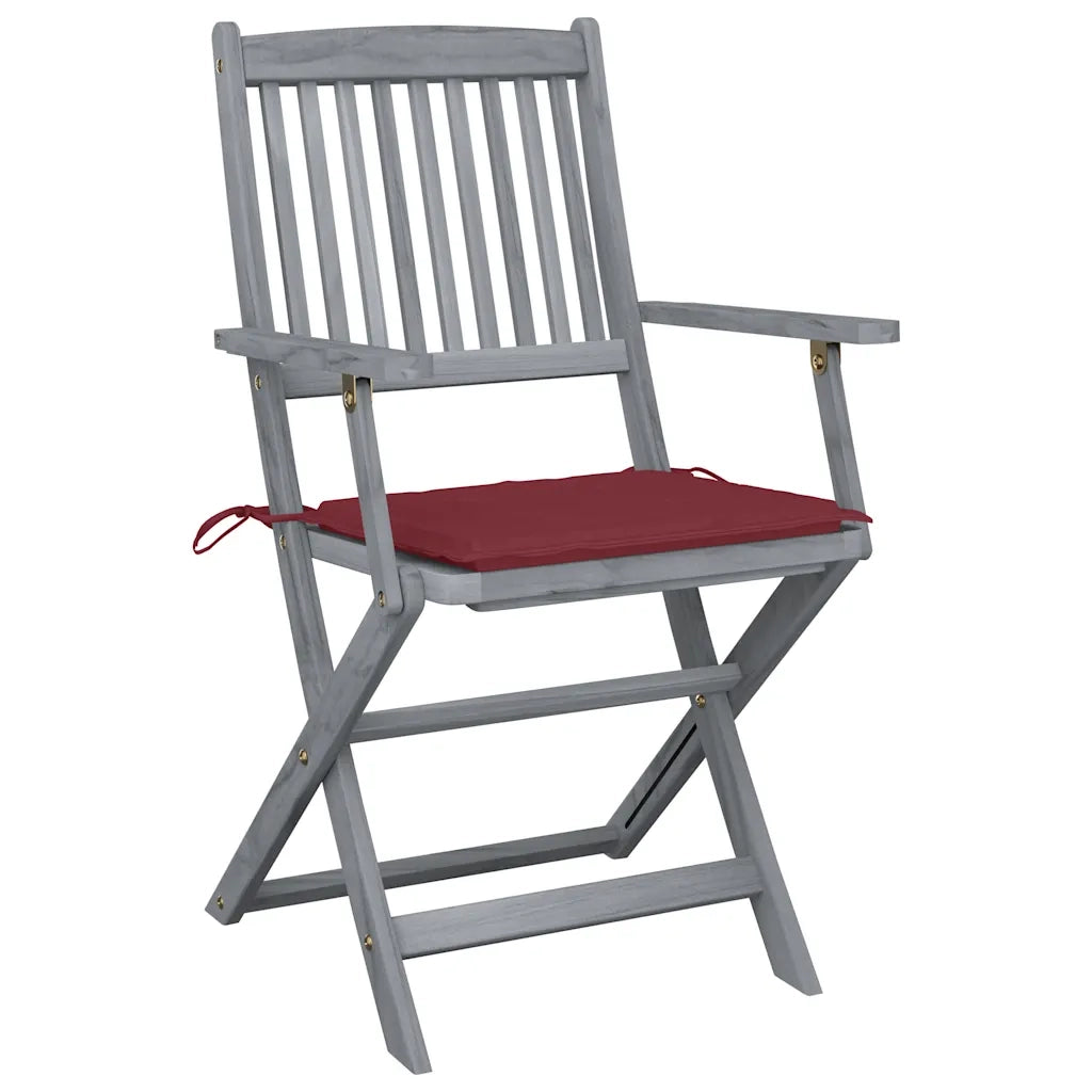 Sedie da Giardino Pieghevoli 2pz con Cuscini in Massello Acacia cod mxl 6323
