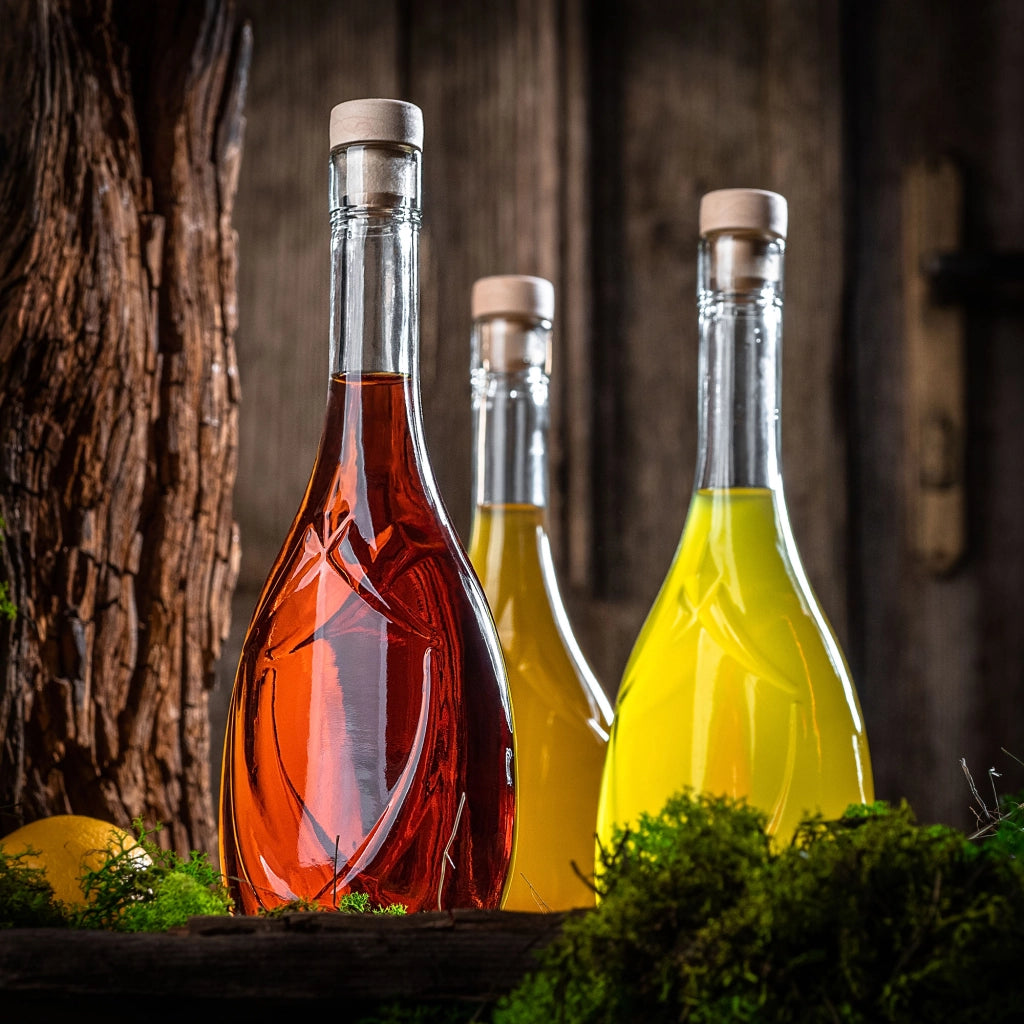 KADAX Icona Bottiglia in vetro da 500 ml (0,5 l) Bottiglie da vino 10 pezzi + tappo di sughero