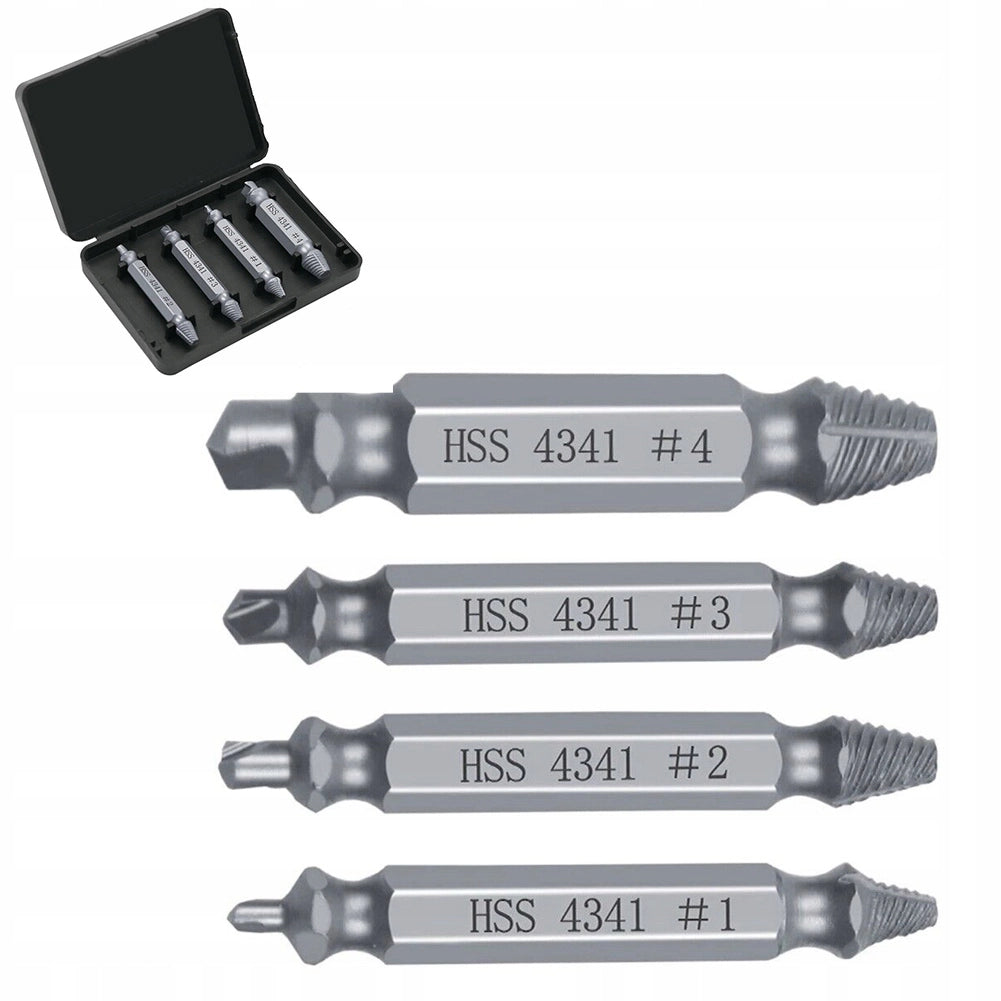 Set di Estrattori per Viti Danneggiate – 4 Pezzi | Compatibile con Trapano Avvitatore