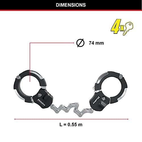 MASTER LOCK P23202 8290EURDPRO Anello di Blocco in Acciaio Temprato con Protezione ABS Lunghezza 550 mm colore Nero