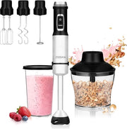 Set di Frullatore a Stantuffo - Manuale - Frullatore Set - Purea Stantuffo - Molino a Martelli - Macchina da Cucina - Acciaio Inox - 3 in 1 - Accessori per Mixer - Zuppe - Smoothie - Cibo per Bambini
