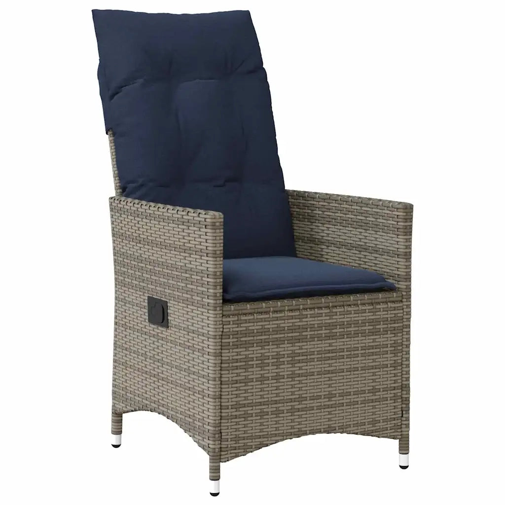 Set di tavolo e sedie con cuscino 3 pcs Grigio Rattan in PE 3379590