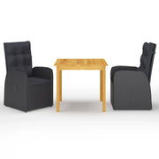 Set Mobili da Pranzo per Giardino 5 pz Nero cod mxl 48726