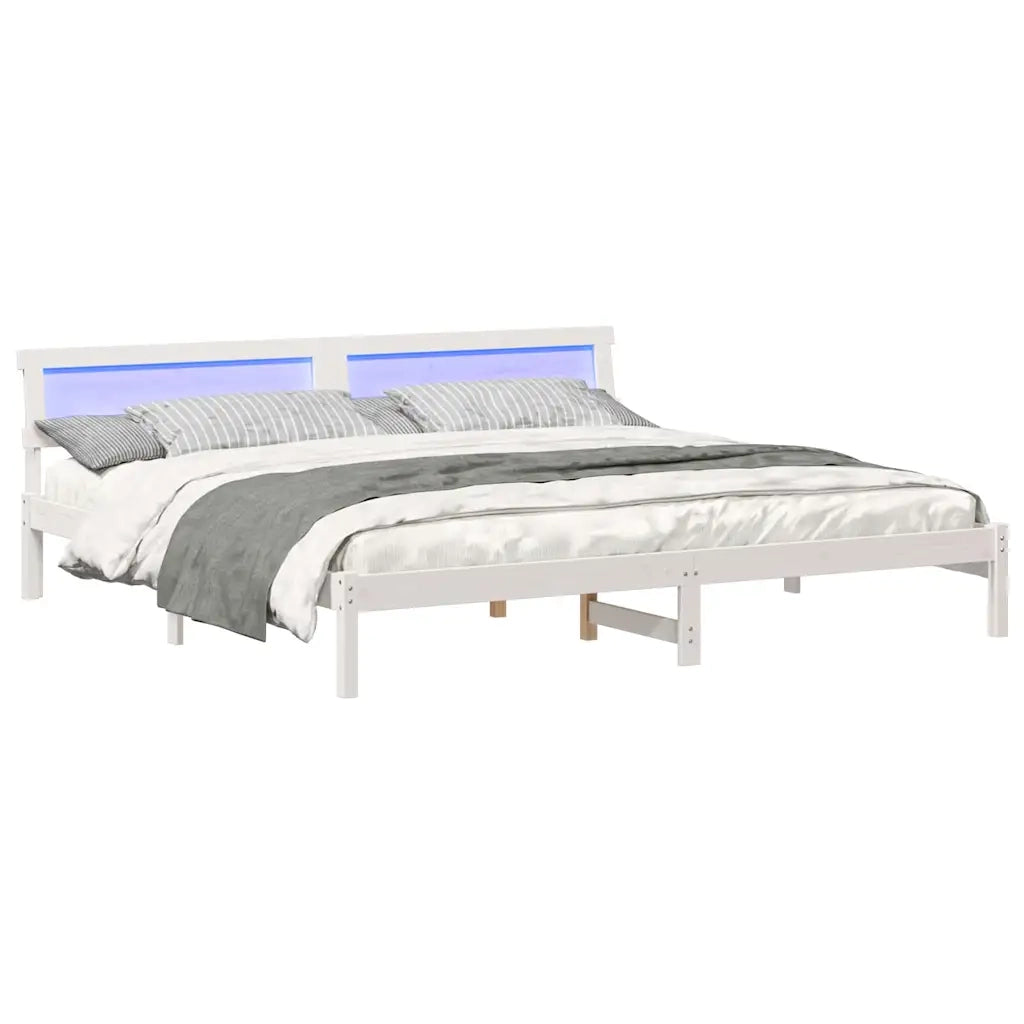 vidaXL Struttura del letto Bianco 200 x 200 cm Legno di pino massello