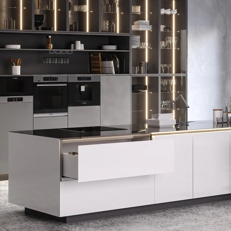 Cassetto esterno Vertex con regolazione 3D altezza 93mm, 60kg, profondità 500mm, Acciaio, Grigio antracite