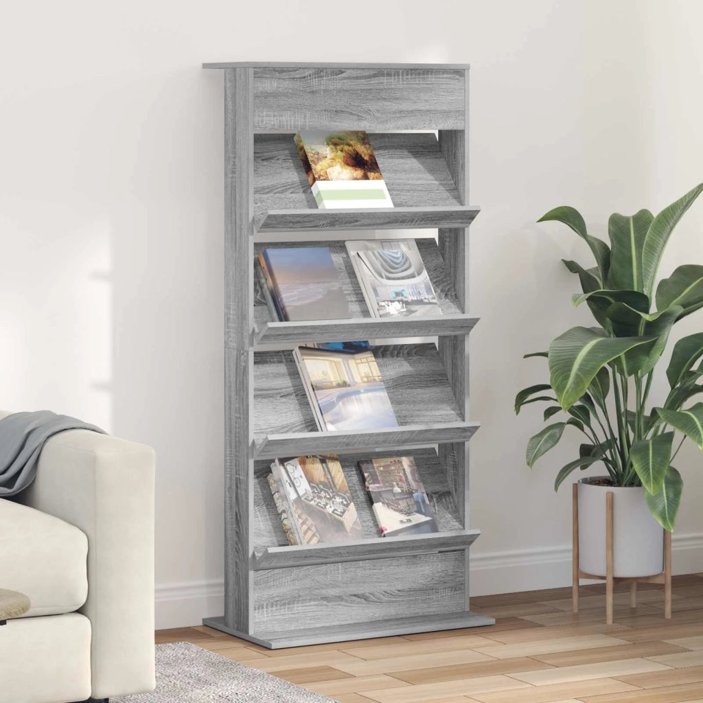 Scaffale per riviste Grigio Sonoma 70 x 41 x 156 cm