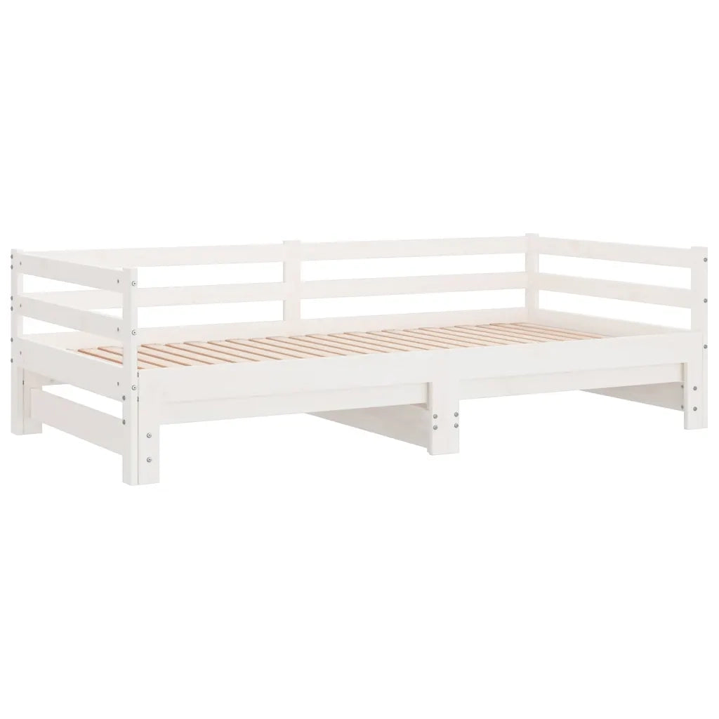 Dormeuse Estraibile Bianca in Massello di Pino 2x(90x200) cm