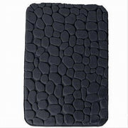Trade Shop - Tappeto Tappetino In Tessuto Per Bagno Arredo 45x75 Cm Effetto Sassi Nero 69770 -