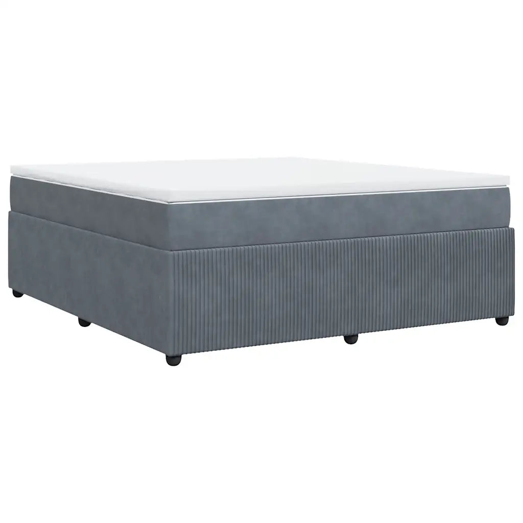 Giroletto a Molle con Materasso Grigio Scuro 180x200 cm Velluto 3285657