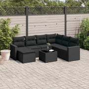 Set Divani da Giardino con Cuscini 8 pz Nero in Polyrattancod mxl 88024