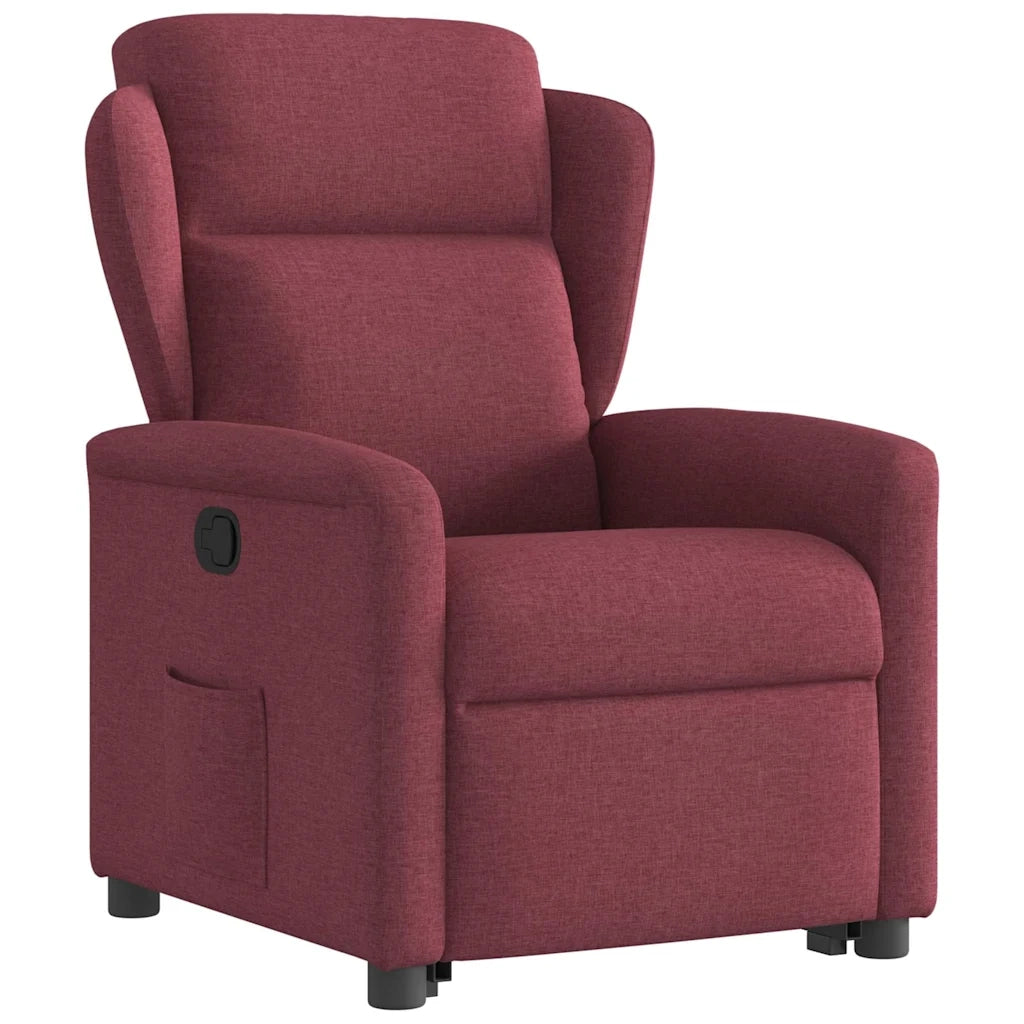 Poltrona Alzapersona Reclinabile Rosso Vino in Tessuto 3303137