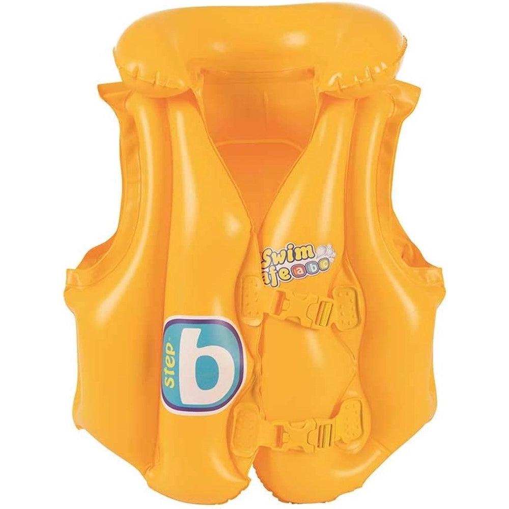 Trade Shop - Giubbotto Da Nuoto Gonfiabile Per Bambini Piccoli Galleggiamento 51x46cm Giallo 019948 -