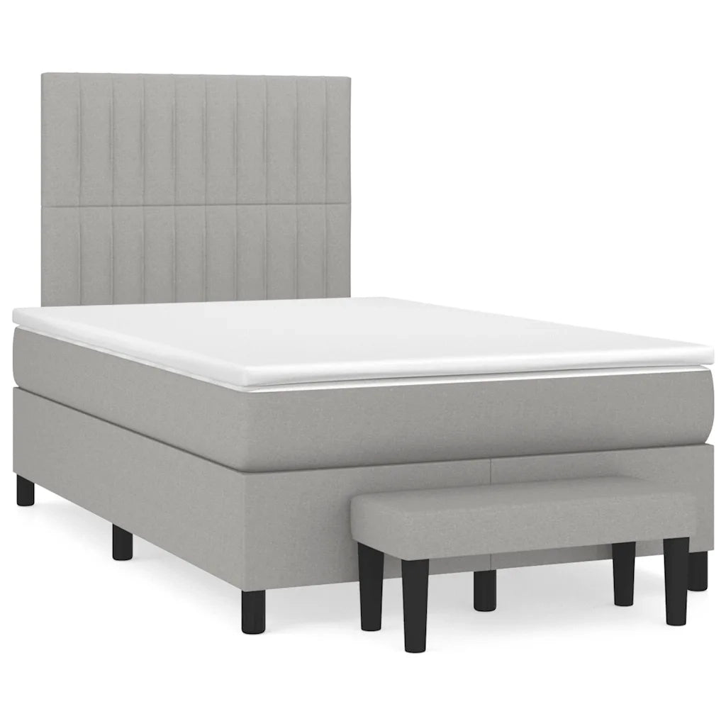 Giroletto a Molle con Materasso Grigio Chiaro 120x190cm Tessuto 3270369